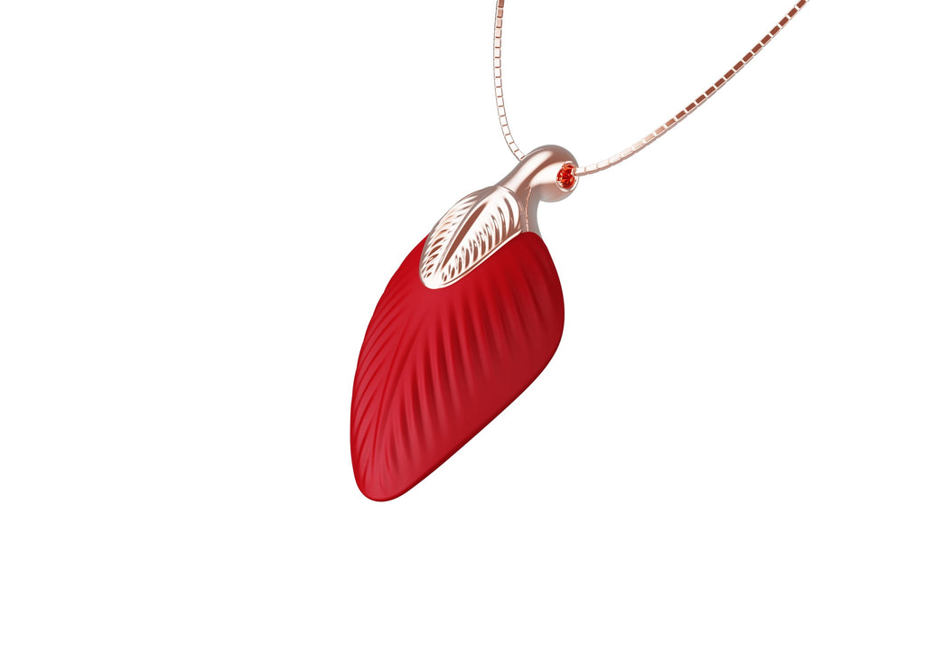 Cupid's Heart Vibrating Necklace - Red