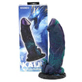 SavageMe Toys Kaiju Apex adult dildo shown in black with textured surface and realistic design for adult pleasure.