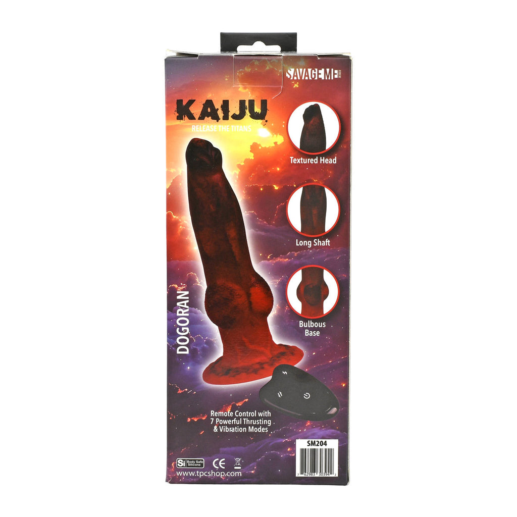 Vibrating dildo from SavageMe Toys' KAIJU Dogoran collection, featuring realistic design and textured surface for adult pleasure.
