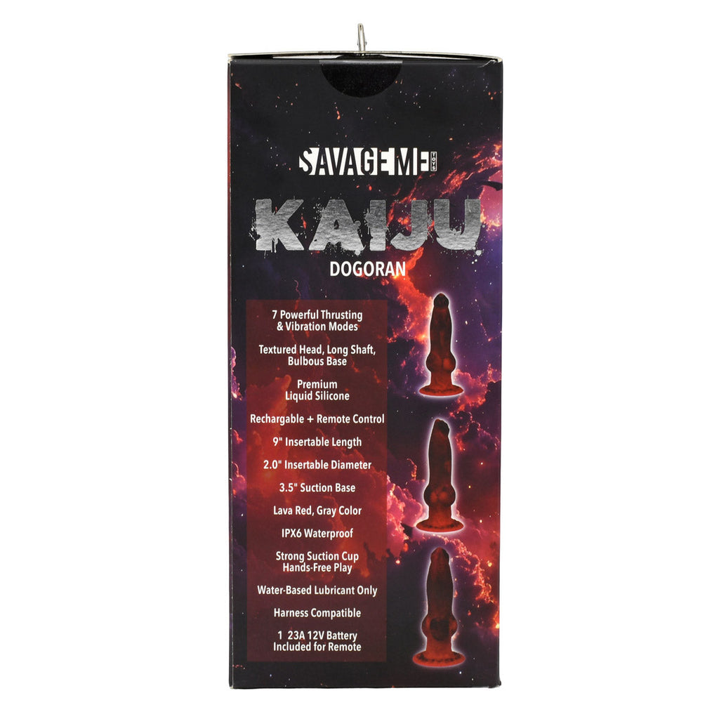 Vibrating dildo from SavageMe Toys' KAIJU Dogoran collection, featuring realistic design and textured surface for adult pleasure.