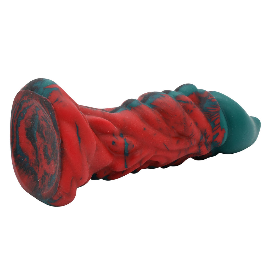 SavageMe Toys Kaiju Typhon adult dildo, realistic design with detailed texture, black color, and ergonomic shape.