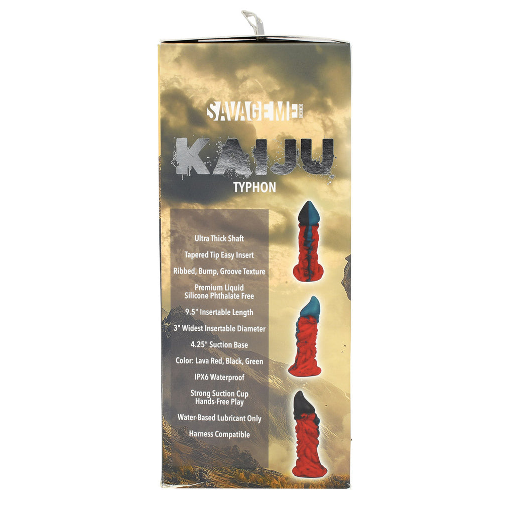 SavageMe Toys KAIJU Typhon adult dildo featuring realistic design and textured surface, shown in the image.