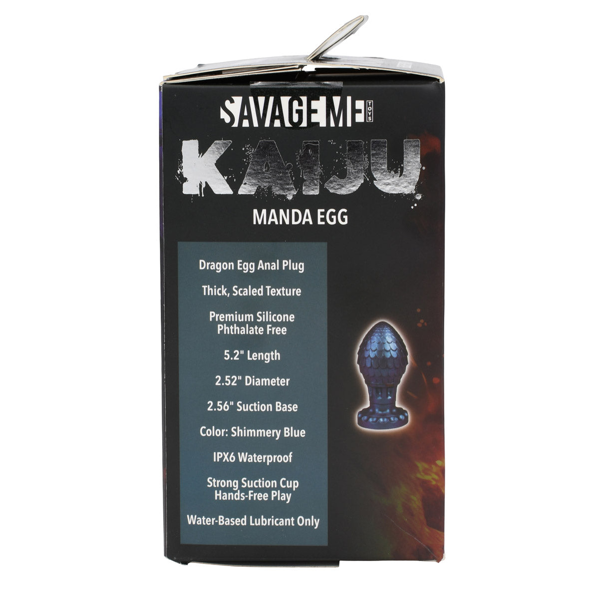 SavageMe Toys Kaiju Manda Egg adult anal butt plug, smooth silicone design for comfortable insertion and secure fit.