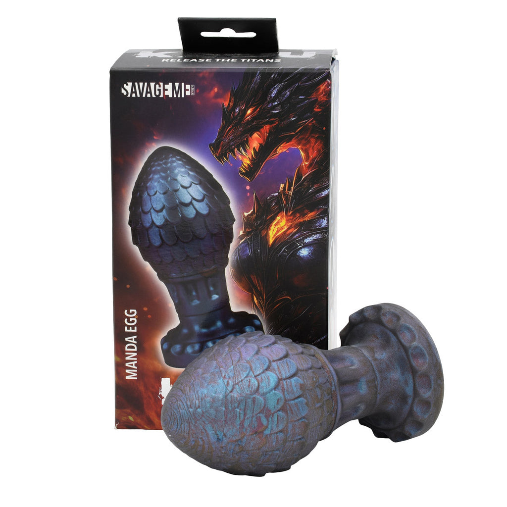 SavageMe Toys Kaiju Manda Egg butt plug, adult anal toy with smooth, realistic design for comfortable wear and stimulation.