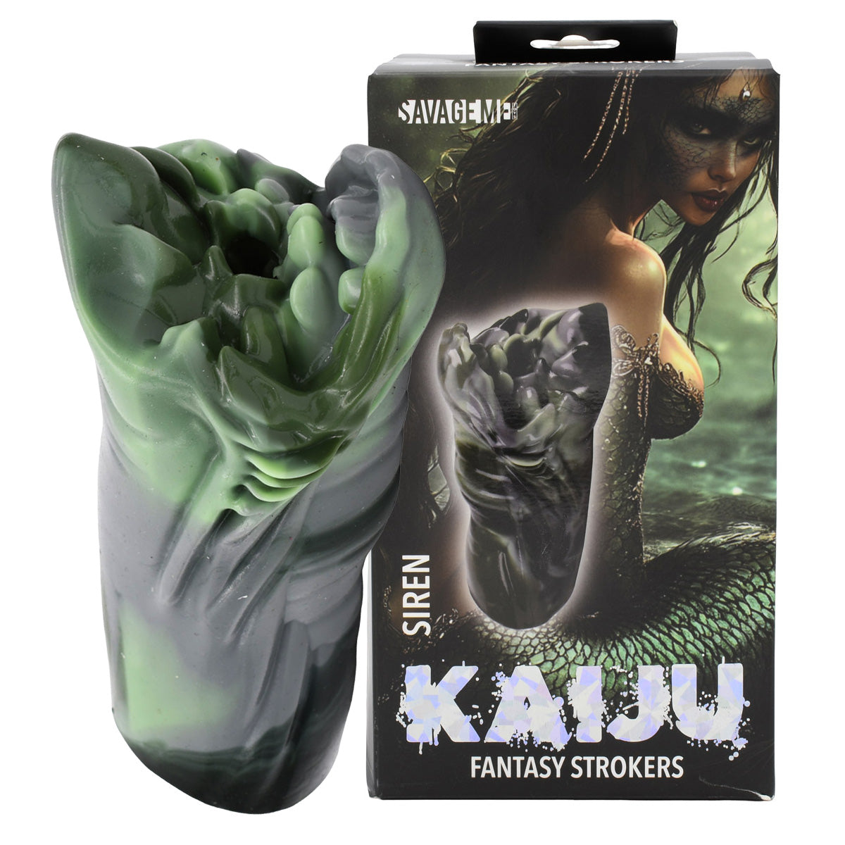 SavageMe Toys KAIJU Siren fantasy adult stroker with intricate design and realistic texture, designed for adult pleasure.