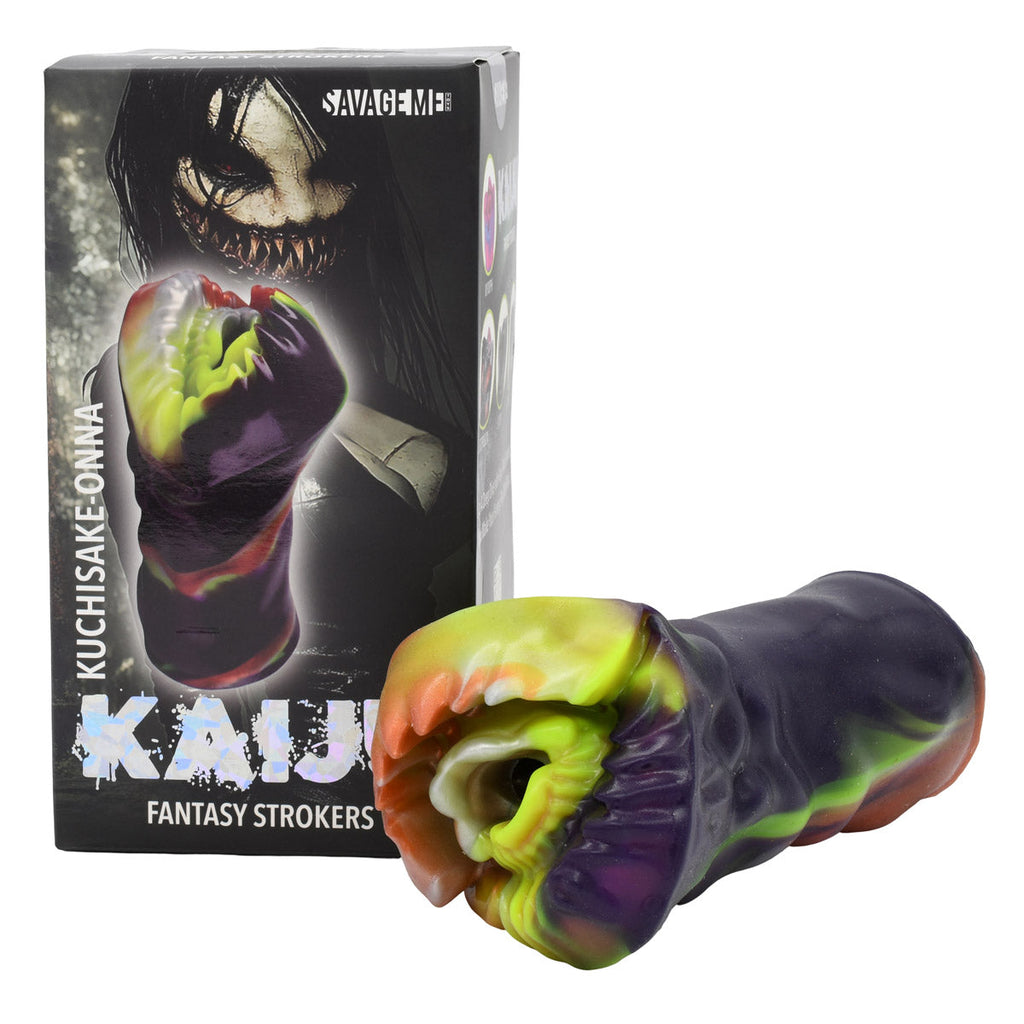 SavageMe Toys KAIJU Kuchisake-Onna adult stroker with realistic interior design and detailed exterior, designed for adult pleasure.
