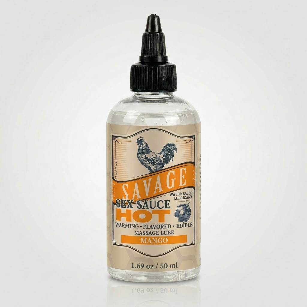 Savage Sex Sauce HOT- Warming. Flavored. Edible Massage Lube - Mango (2oz/4oz/8oz)