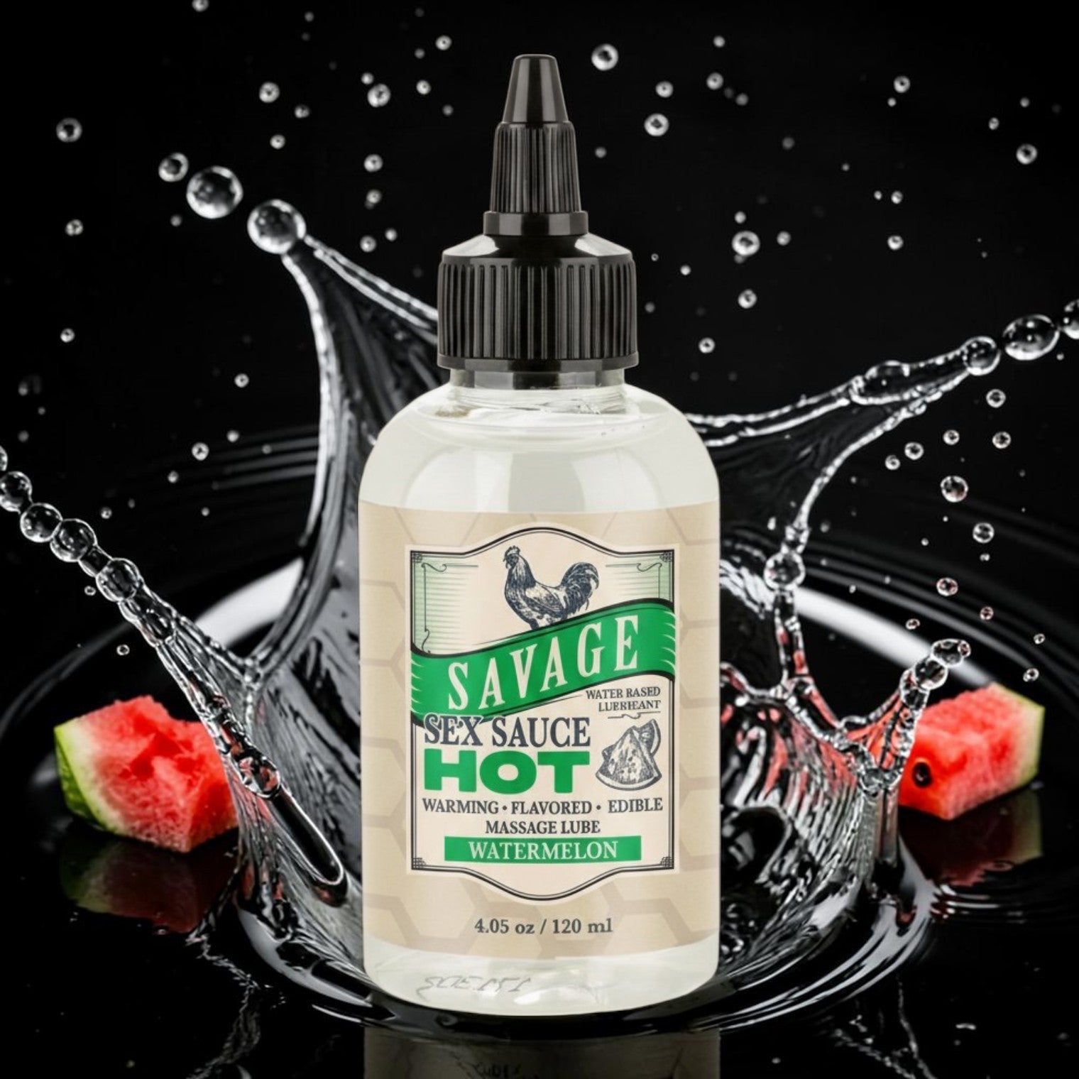 Savage Sex Sauce HOT- Warming. Flavored. Edible Massage Lube - Watermelon(2oz/4oz/8oz)