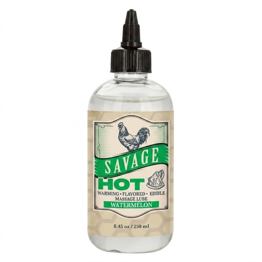 Savage Sex Sauce HOT- Warming. Flavored. Edible Massage Lube - Watermelon(2oz/4oz/8oz)