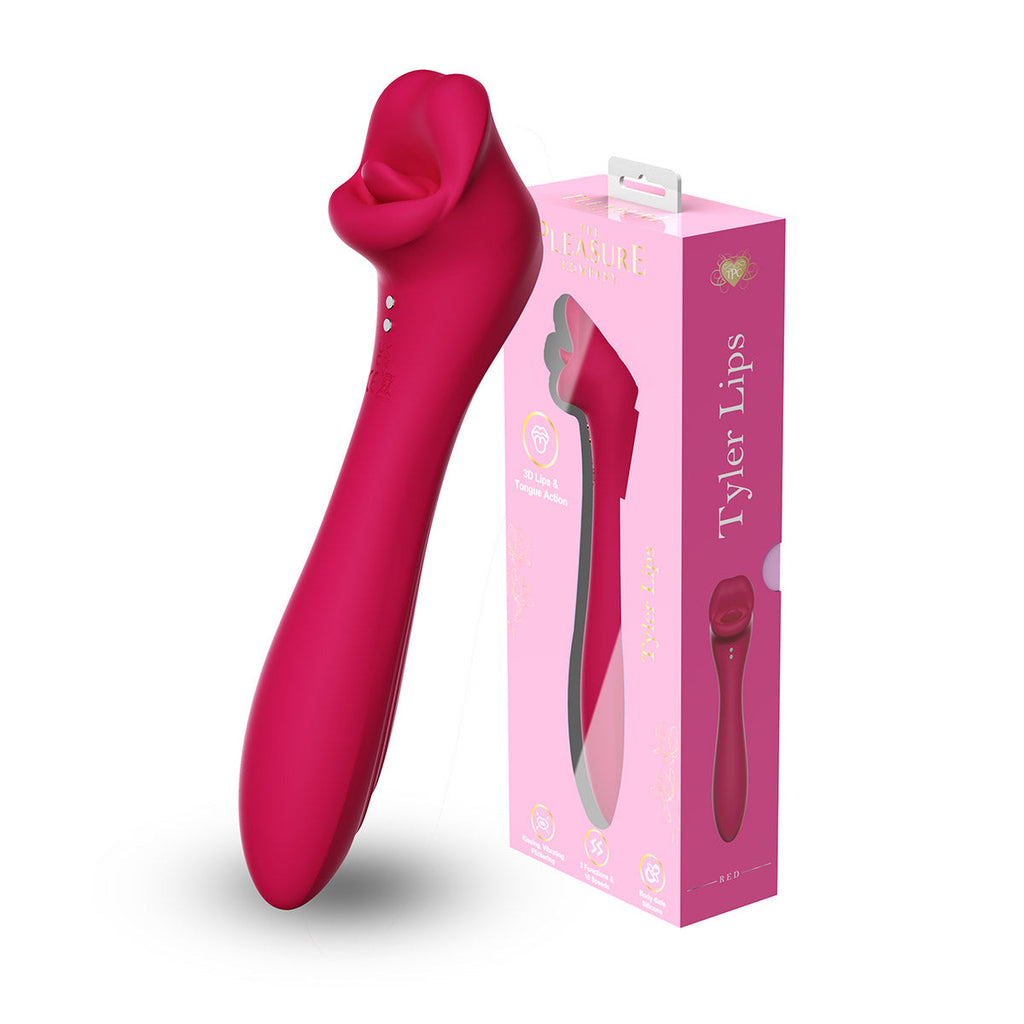 Tyler Lips Kissy Vibrator - Red