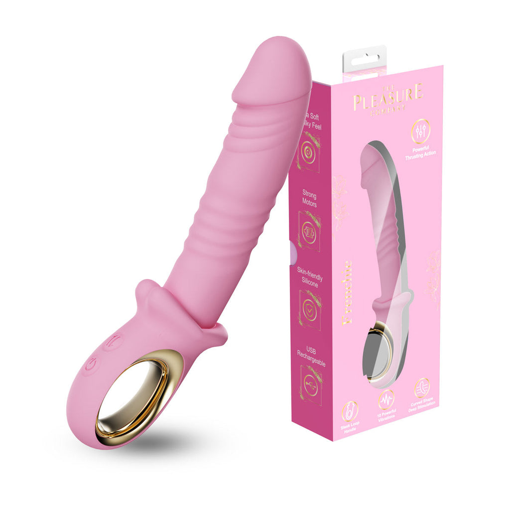 Frenchie Thrusting Wand Vibrator-Dark Pink