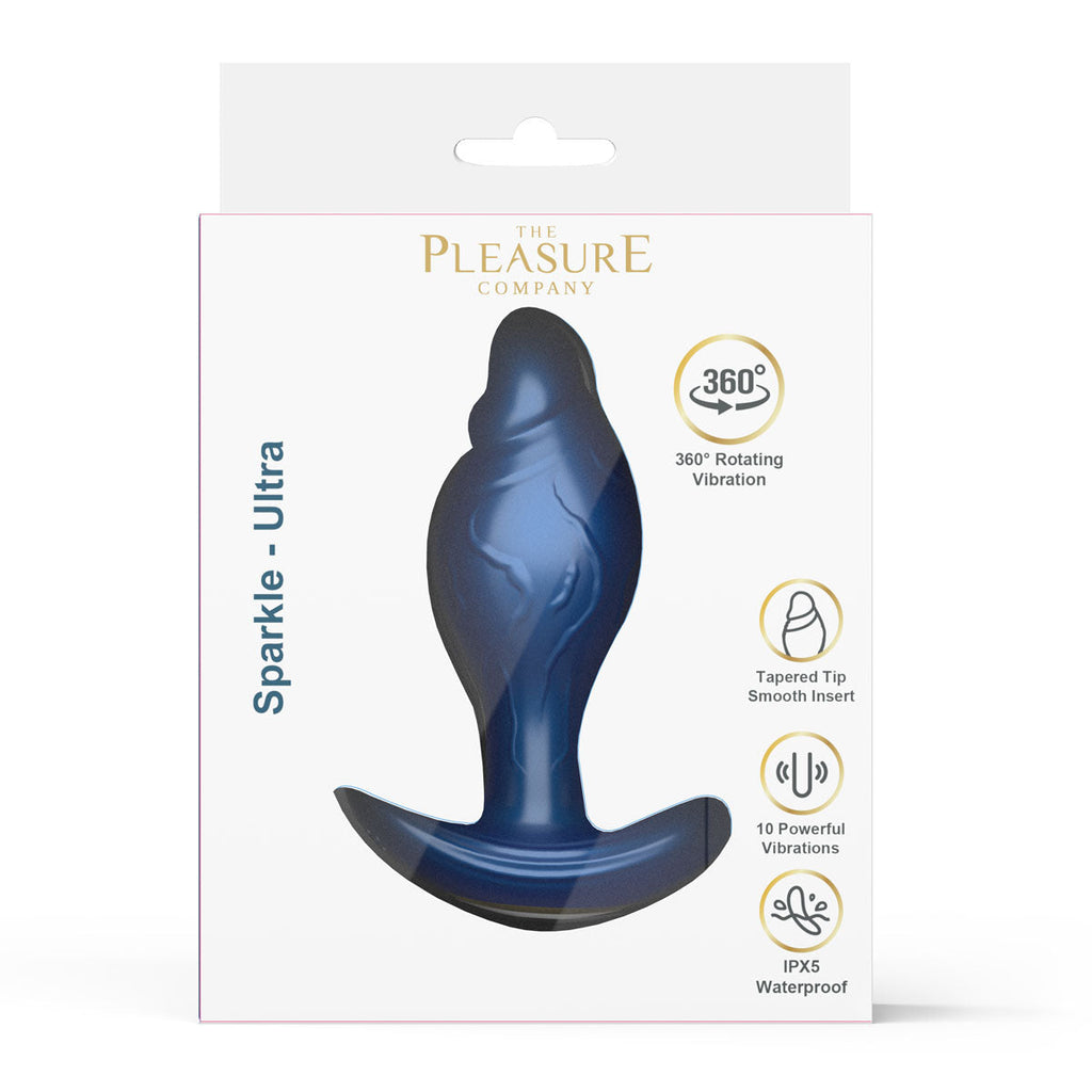Sparkle Ultra 360° Rotating 10-Speed Vibrating Anal Plug – Blue