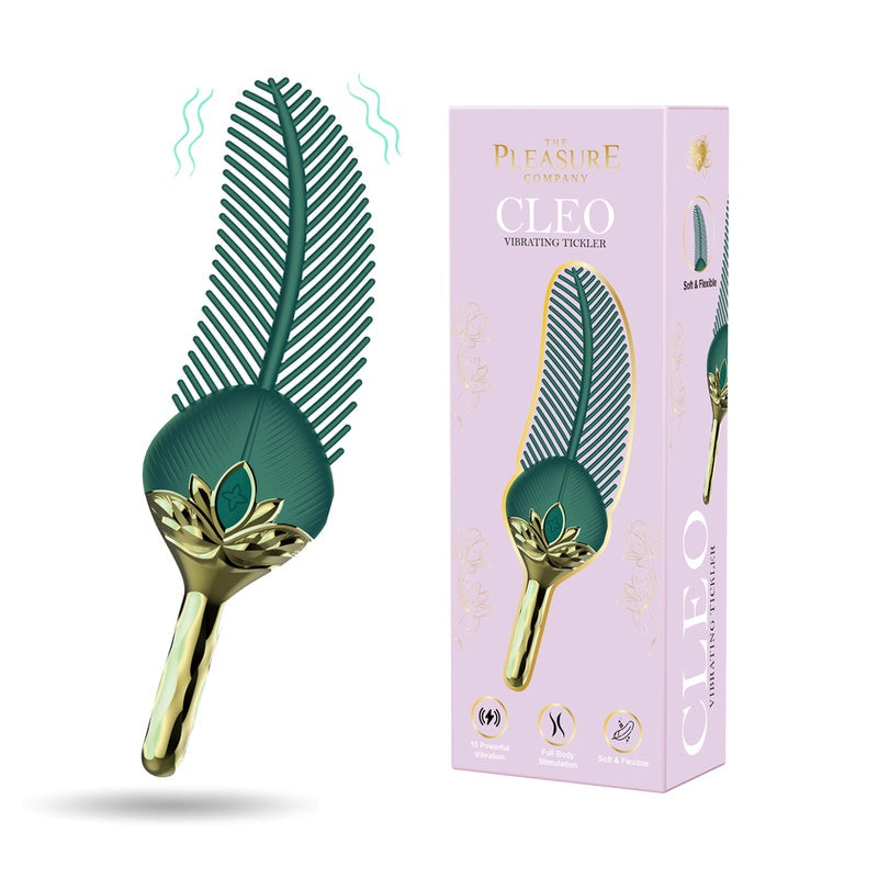 CLEO  Feather Ticker Green